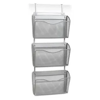 Zeller Wandprospekthalter Mesh silber DIN A4 3 Fächer