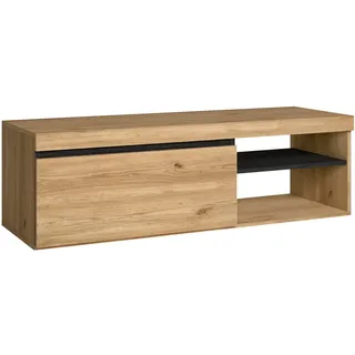 SKRAUT HOME Naturemodell TV-Schrank 120 x 40 x 41 cm Eiche/Schwarz Melamin
