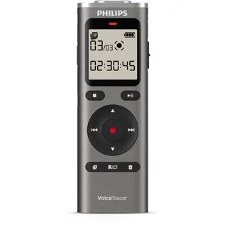 Philips DVT1170 Diktiergerät, Aufnahmegerät, 8GB, MicroSD-Steckplatz, 360°-Mikrofon