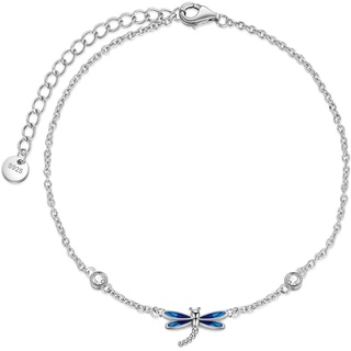 YAFEINI Libelle Fußkettchen Schmuck Geschenke für Damen Teenager Mädchen Sterling Silber Libelle Fußkettchen Kettenglied Fußkettchen mit 2,5 Zoll Verlängerungs Kette