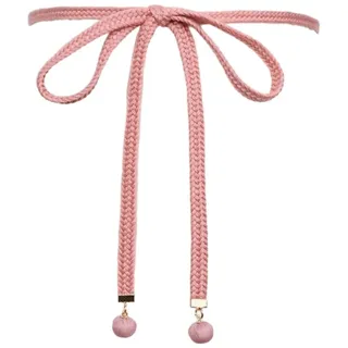 Whakano 1 Stück Geflochtene Taille Gürtel Damen,Dekorativen Taillengürtel Kleidgürtel,Schmaler Gürtel Frauen,Taillenkette,Kettengürtel für Kleid Jeans Rock Langen Hemden,148 cm,Rosa