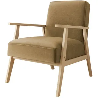 Mirjan24 Sessel Retro , Hellbraun , Holz , Kiefer , Rechteckig , 59x76x67 cm , Wohnzimmer, Sessel, Polstersessel