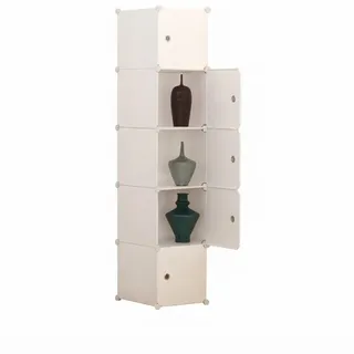 Modulare Garderobe 5 Regale Bücherregal Stangengarderobe Weiss - Weiß