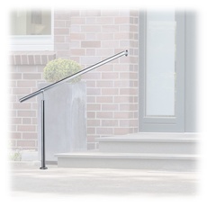 Bild Relaxdays, Silber Treppengeländer Edelstahl, für Drinnen und Draußen, 150 x 80 cm, mit Wandhaltern+Metalldübeln, 1500 mm