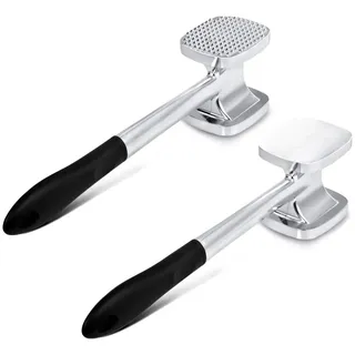 Fleischklopfer Gross TIMESETL 28 CM Fleischklopfer Doppelseitig Antihaft Schnitzelklopfer, Fleischhammer mit 140 Spitzen, Schnitzelhammer, Küchenhammer für Fleisch, Steak, Rind, Geflügel