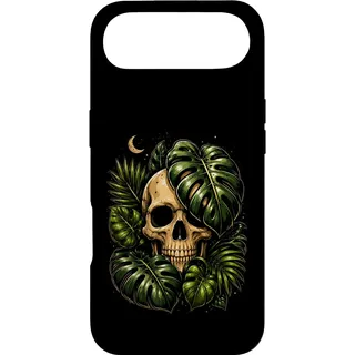 Hülle für iPhone Air Totenköpfe Monstera Blätter Gothic Botanische Pflanze Mama Halloween