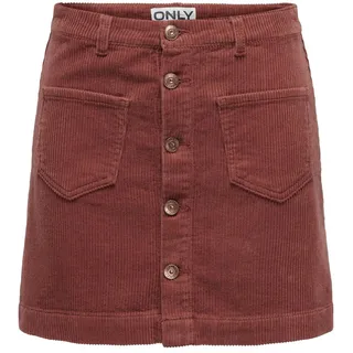 ONLY Mini Cord Rock Kurzer High Waist Skirt mit Knopfleiste und Fronttaschen ONLAMAZING, Farben:Rot, Größe:XS