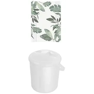 Bundle aus Wickelauflage Keil Exclusiv bei Amazon Motiv Soft Tropical + Rotho Babydesign Windeleimer, weiß