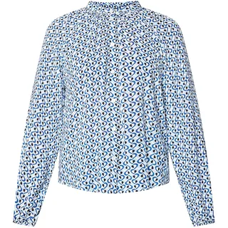 Klassische Bluse ZERO "Bluse mit grafischem Print", Damen, Gr. 38, blau (creamblau), Obermaterial: 100% Viskose CV., Blusen Klassische Bluse