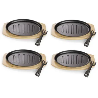 Echtwerk Pfannenset , Schwarz , Metall , 4-teilig , 0,25 l , oval , 18x2x28 cm , kratzfest , Kochgeschirr, Pfannen, Pfannensets