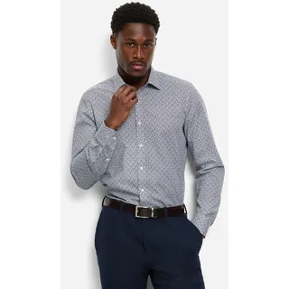 Langarmhemd OLYMP "Level Five", Herren, Gr. 43, N-Gr, weiß, Web, Obermaterial: 100% Baumwolle, normal, 2-Knopf-Manschette, Hemden Langarmhemd, body fit, Businesshemd, New York Kentkragen
