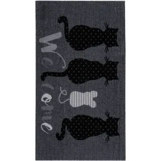 Fußmatte KAYOOM "Cosy Entry 425", schwarz, B:45cm H:6mm L:75cm, Polyamid, Teppiche, Fußmatte, Türmatte, Schmutzfang, Katzen, Eingang