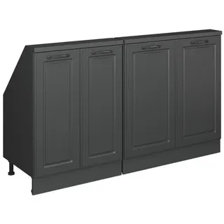 Vicco Dachschrägenschrank-Set Rion Anthrazit Landhaus 2er Set , Anthrazit, Anthrazit , Holzwerkstoff , Rechteckig , 140x83.8x46 cm , Kleinmöbel, Kommoden, Kommoden