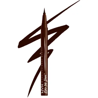 NYX Professional Makeup Epic Ink Eyeliner, Hochpigmentierter Filzstift, Wasserfest, langanhaltender Kajal, Vegane Formel, Einfache Anwendung mit flexiblem Pinsel, Shade: 04 Milk Chocolate