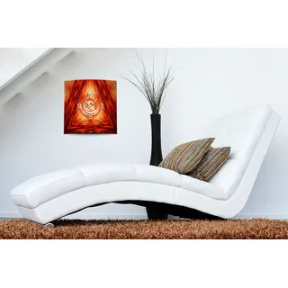 Wanduhr XXL 3D Optik Dixtime abstrakt rot orange 50x50 cm leises Uhrwerk GQ-014 - Braun