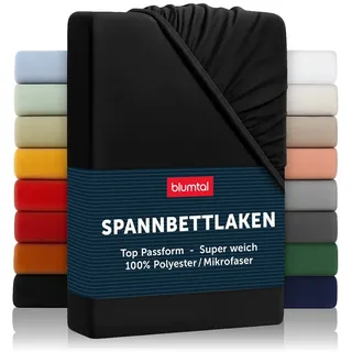 Blumtal Spannbettlaken Mikrofaser 120 x 200 cm schwarz