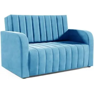 LIKMA 3 Sitzer Sofa mit Schlaffunktion Otto 155 cm Velvet Schlafcouch - Moderne Wohnzimmer Couch - Sofa mit Bettfunktion - Schlafsofa Farbe: Türkis, Stoff: Jasmine 85 - Türkis