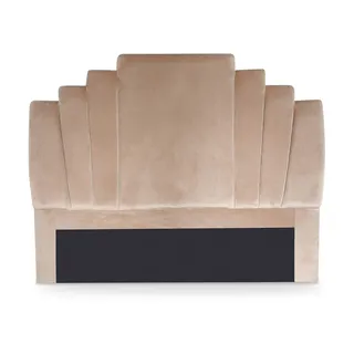 Menzzo Arena Kopfteil Bett 140 cm, Samtbezug Taupe
