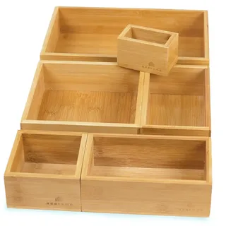 addhome Bambus Schubladen Organizer 6-tlg. bronze