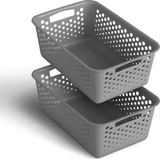 Pro Home Aufbewahrungskorb 5L mit Griffen 20 x 30 x 11 cm anthrazit