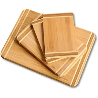 KESPER Schneidebrett-Set Bambus 4-teilig 38 x 28,5 x 1,6 cm Braun