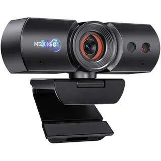 NexiGo HelloCam, 1080p Webcam mit Windows Hello und Mikrofon, Echter Datenschutz mit Automatischem Abdeckung, für Streamen von Online-Kursen, Kompatibel mit Zoom/Skype/Teams