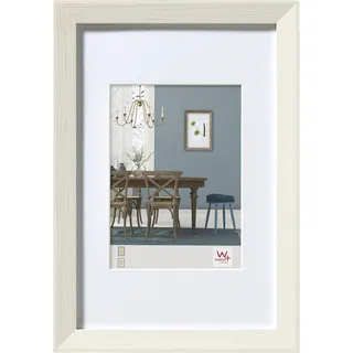walther design Bilderrahmen weiss 30 x 45 cm mit Passepartout, Fiorito Holzrahmen EF045W