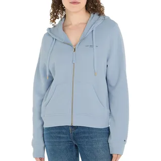 Tommy Hilfiger Damen Hoodie mit Reißverschluss Zipper, Blau (Breezy Blue), L