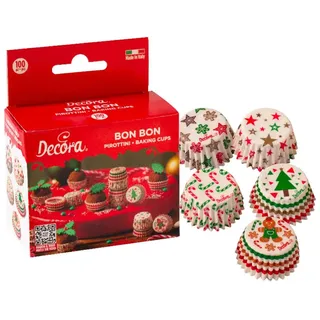 Decora 0339922 Packung mit 100 Backförmchen Ø 27 x 17 mm Weihnachten