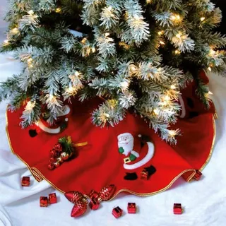 Dekomatte unter den Weihnachtsbaum mit Motiv des Weihnachtsmannes, rot - Fééric Lights and Christmas - Rot