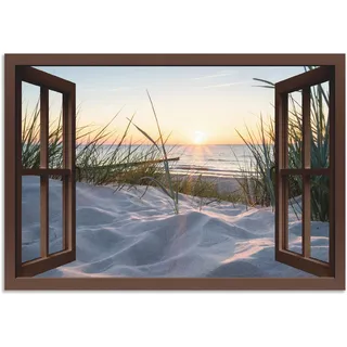 Artland Wandbild »Ostseestrand durchs Fenster«, Meer Bilder, (1 St.), als Alubild, Outdoorbild, Leinwandbild, Wandaufkleber, versch. Größen Artland naturfarben