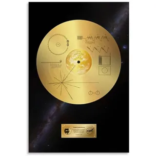 Voyager 1 Goldene Schallplatte (1) Weltraum-Poster, Büro, Raumdekoration, kosmischer Sternenhimmel, Wandkunst-Poster für Wanddekoration, 40 x 60 cm