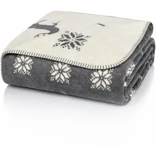 Glart Kuscheldecke 150 x 200 cm Grau-Beige