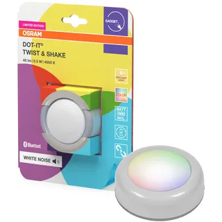 Osram SMART+ DOT-IT TWIST & SHAKE, smartes mobiles Nachtlicht oder Kinderlicht mit 16 Mio RGB Farben, steuerbar über DRUCK & Rotation oder APP, magnetisch, Schlaffunktion mit Ambientgeräuschen