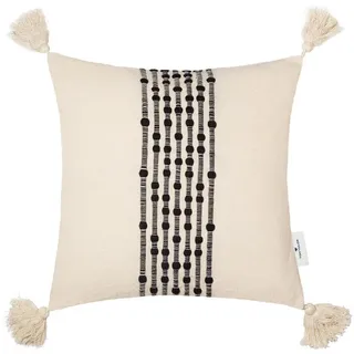 Tom Tailor Kissenhülle , Naturfarben, Schwarz , Textil , Streifen , 40x40 cm , hochwertige Qualität , Heimtextilien, Bezüge, Kissenbezüge