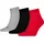 Kurzsocken 3 Paar Schwarz/Grau/Rot 47-49