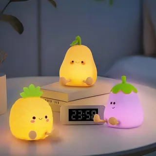 Sangyn Nachtlicht Kinder Dimmbar RGB LED Baby Nachtlicht stilllicht Silikon Nachttischlampe mit USB Aufladung Nachtleucht Kinderzimmer Dekor Schlaflichter, Babyzimmer Deko,3er-Pack