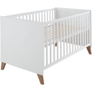 roba Babybett Ole 70 x 140 cm , Weiß , Holzwerkstoff , Rechteckig , 70x140 cm , Babymöbel & Kindermöbel, Babyzimmer, Babybetten, Gitterbetten