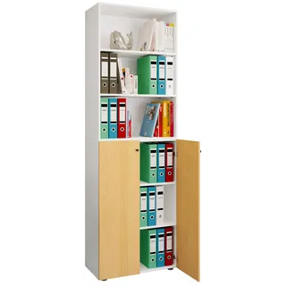VCM Lona Aktenschrank 220 x 70 x 40 cm weiß