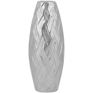 Beliani Dekovase Steinzeug silber Arpad , Mode , 33 cm , Dekoration, Vasen, Keramikvasen