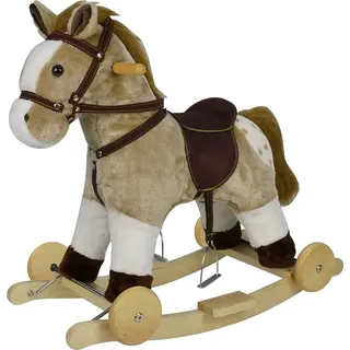 Chipolino Schaukelpferd Sound, mit Rder, sattelfrmiger Sitz, Holzgriffe Plsch braun - Braun