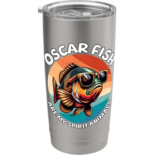 Pfauenaugenbuntbarsch Spirit Animal Oscar Buntbarsch Doppelwandiger Edelstahl-Thermobecher