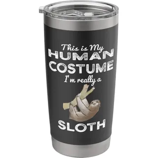 This Is My Human Kostüm Kawaii Tier Faultier Cosplay Doppelwandiger Edelstahl-Thermobecher