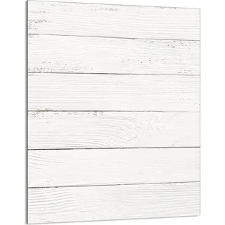 Herdabdeckplatte 40x52 Ceranfeld Abdeckung Spritzschutz Glasplatte Deko Schneidebrett, Holz Weiß