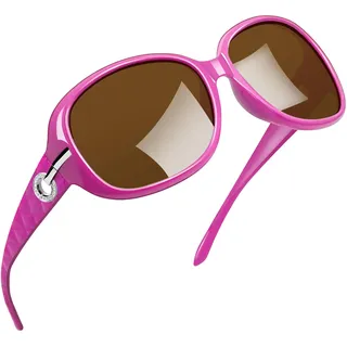 Joopin Sonnenbrille Damen Polarisiert Große und Übergroße Sonnenbrille UV400 Klassisch Vintage Brillle Trendy 2026 (Violett/Braun)