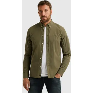 Langarmhemd PME LEGEND, Herren, Gr. 3XL, N-Gr, grün (dusty olive), Web, Obermaterial: 97% Baumwolle, 3% Elasthan, unifarben, regular fit normal, Manschette, Hemden Langarmhemd, mit Manschetten