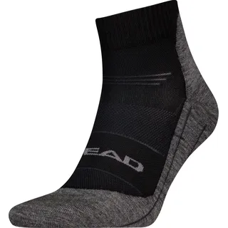 Kurzsocken HEAD "HEAD HIKING COOL QUARTER 1P", Damen, Gr. 39-42, schwarz, Materialmix, Socken Kurzsocken
