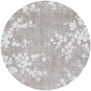 Louis De Poortere Teppich Morning Mist Sakura Sakura 240/240 cm , Blau , Textil , Floral, Baum/Pflanze/Natur , Rund , 240x240 cm , Oeko-Tex® Standard 100 , antistatisch, pflegeleicht, rutschfeste Unterfläche, für Fußbodenheizung geeignet, UV-beständig, waschbar , Teppiche und Böden, Teppiche