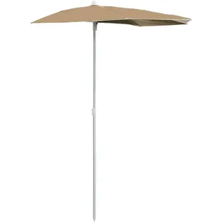 vidaXL Halb-Sonnenschirm 180 x 90 cm Schwarz