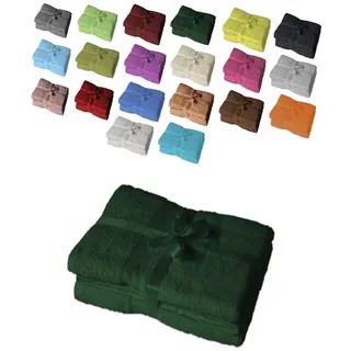 EXKLUSIV HEIMTEXTIL Badetuch 2er Set 100 x 150 cm Dunkelgrün